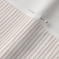 Small Handpainted watercolor wonky uneven stripes - Cotton Candy pink  on cream - Petal Signature Cotton Solids coordinate 