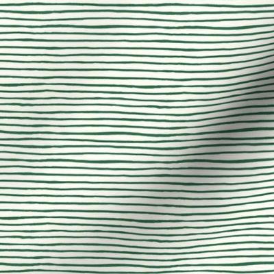 Small Handpainted watercolor wonky uneven stripes - Emerald green on cream - Petal Signature Cotton Solids coordinate 
