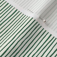 Small Handpainted watercolor wonky uneven stripes - Emerald green on cream - Petal Signature Cotton Solids coordinate 