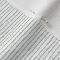Small Handpainted watercolor wonky uneven stripes - Fog blue on cream - Petal Signature Cotton Solids coordinate 