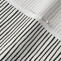 Small Handpainted watercolor wonky uneven stripes - Graphite (almost black) on cream - Petal Signature Cotton Solids coordinate 