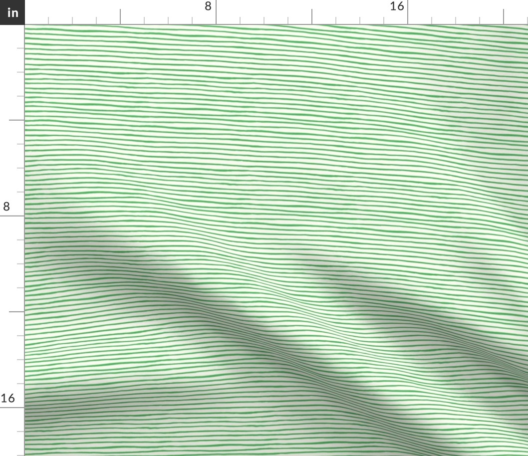Small Handpainted watercolor wonky uneven stripes - Grass green on cream - Petal Signature Cotton Solids coordinate 
