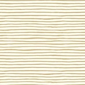 Small Handpainted watercolor wonky uneven stripes - Honey (light brown) on cream - Petal Signature Cotton Solids coordinate 