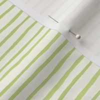 Medium Handpainted watercolor wonky uneven stripes - Honeydew green on cream - Petal Signature Cotton Solids coordinate 