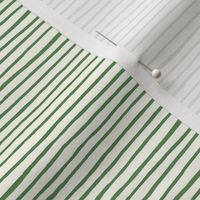 Small Handpainted watercolor wonky uneven stripes - Kelly green on cream - Petal Signature Cotton Solids coordinate 