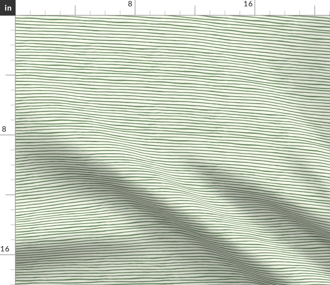 Small Handpainted watercolor wonky uneven stripes - Kelly green on cream - Petal Signature Cotton Solids coordinate 