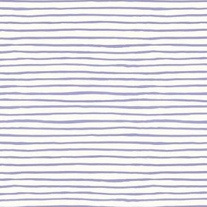 Small Handpainted watercolor wonky uneven stripes - Lilac purple on cream - Petal Signature Cotton Solids coordinate 