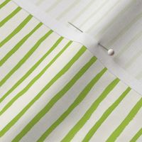 Handpainted watercolor wonky uneven stripes - Lime green on cream - Petal Signature Cotton Solids coordinate - medium