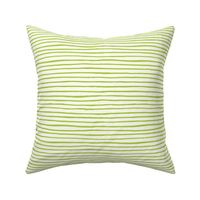 Handpainted watercolor wonky uneven stripes - Lime green on cream - Petal Signature Cotton Solids coordinate - medium