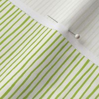 Handpainted watercolor wonky uneven stripes - Lime green on cream - Petal Signature Cotton Solids coordinate - small