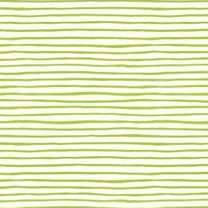 Handpainted watercolor wonky uneven stripes - Lime green on cream - Petal Signature Cotton Solids coordinate - small