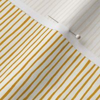 Small Handpainted watercolor wonky uneven stripes - Marigold orange on cream - Petal Signature Cotton Solids coordinate 