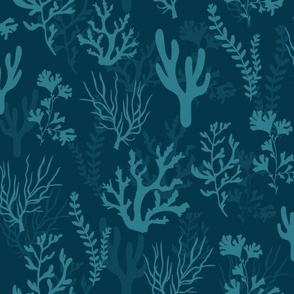 Under the Sea Flora | Marine Life| Dark Blue