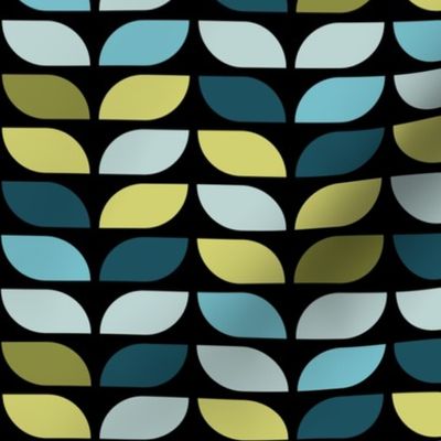 Geometric Pattern: Leaf: Pond Black (standard version)