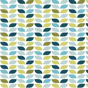 Geometric Pattern: Leaf: Pond White (standard version)