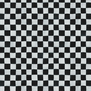 textured irregular checkerboard - black and white (and a little blue)