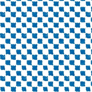 Blue and white checker board