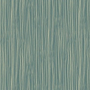 Aegean Blue and Soft Blue-Grey Hand Drawn Stripes // Medium Scale