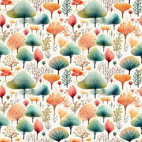 COLORFUL TREES FOREST ABSTRACT CURIOUS TREES SPRING SUMMER FLWRHT