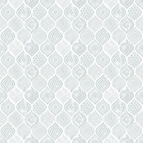  moroccan pattern ikat in blue lace gray  and white