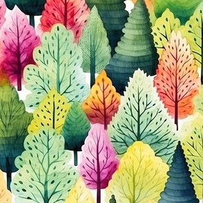 COLORFUL TREES FOREST SUMMER FLWRHT