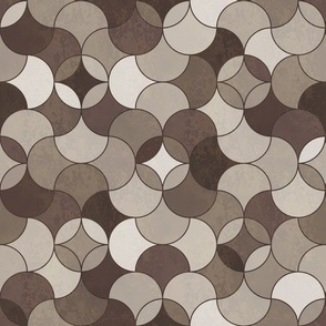 Small-scale Textured Multi Shades of Brown Ogee