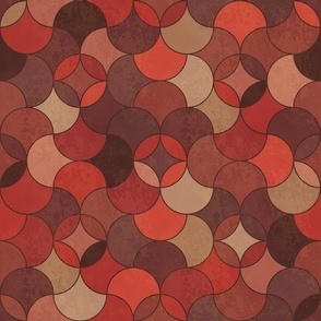 Small-scale Textured Multi Shades of Brown and Red Ogee
