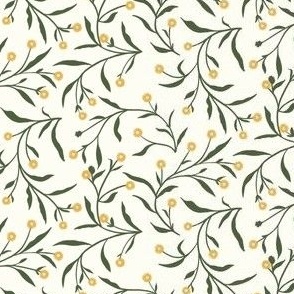 Twirling Daisies - White Green Yellow