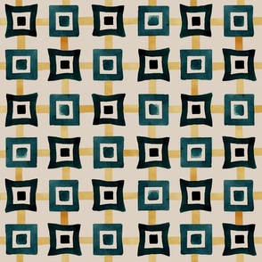 savannah - Watercolor squares and lines M