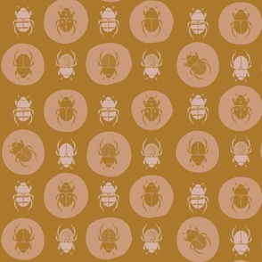Dotty Beetles // Bronze Golden Brown and Blush Pink // Jumbo Scale