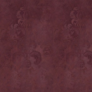 Grunge Damask burgundy red