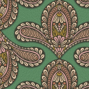 PAISLEY INSPIRED GREEN 03 XL