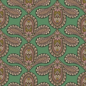 PAISLEY INSPIRED GREEN 03 LARGE