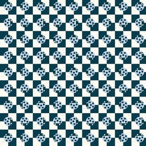 Checkerboard Ladybugs - Navy Blue