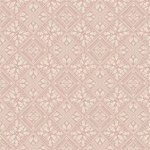 Geometric Botanical // Blush Pink and Cream // Medium Scale