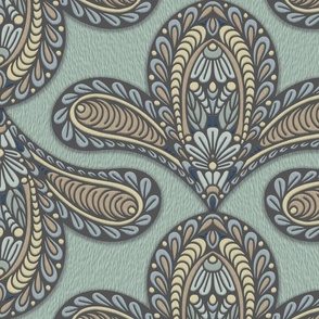 PAISLEY INSPIRED MINT TEAL XL