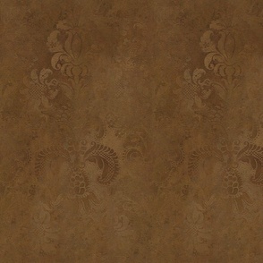 Grunge Damask copper brown