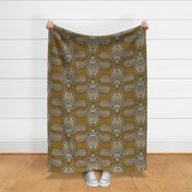 PAISLEY INSPIRED DARK MUSTARD 12 XL