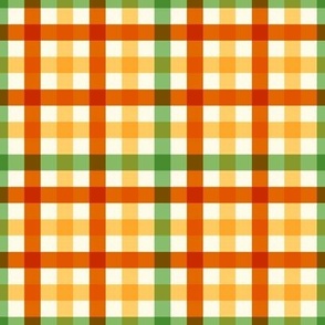 Gingham Harmony: A Modern Twist on Classic Checks in Orange, Yellow and Green