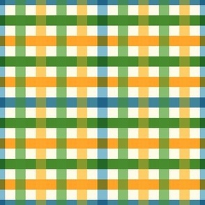 Gingham Harmony: A Modern Twist on Classic Checks in Yellow, Green and Blue