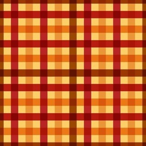 Gingham Harmony: A Modern Twist on Classic Checks in Yellow, Red, Orange and Brown