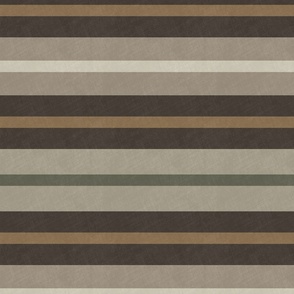 Neutral stripes with linen texture in olive brown beige