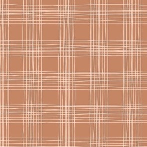 White thin grid on warm brown