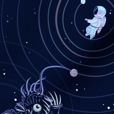 Astronaut & Deep Sea Anglerfish // Space Galaxy Planets Stars Ocean Adventure // JUMBO