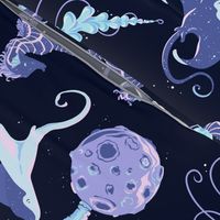 Astronaut  Manta Ray Seahorse Jellyfish Dreams // Sea Stars Ocean Galaxy //  JUMBO 