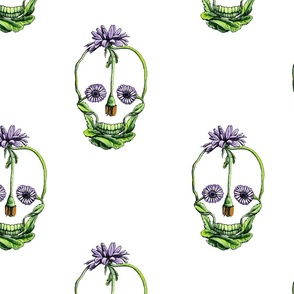 Purple Daisy Flur Skull