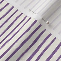 Medium Handpainted watercolor wonky uneven stripes - Orchid purple on cream - Petal Signature Cotton Solids coordinate 