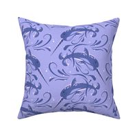 Narwhal Ocean Splash // Lavender Purple Navy Blue // Medium 