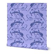 Narwhal Ocean Splash // Lavender Purple Navy Blue // Medium 