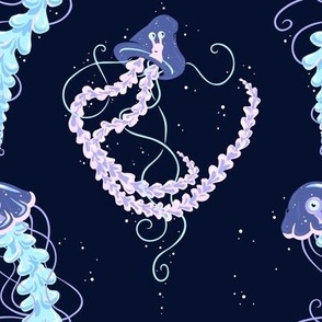 Jellyfish // Alien Spaceship // Galaxy Space Ocean Sea Stars// Medium 